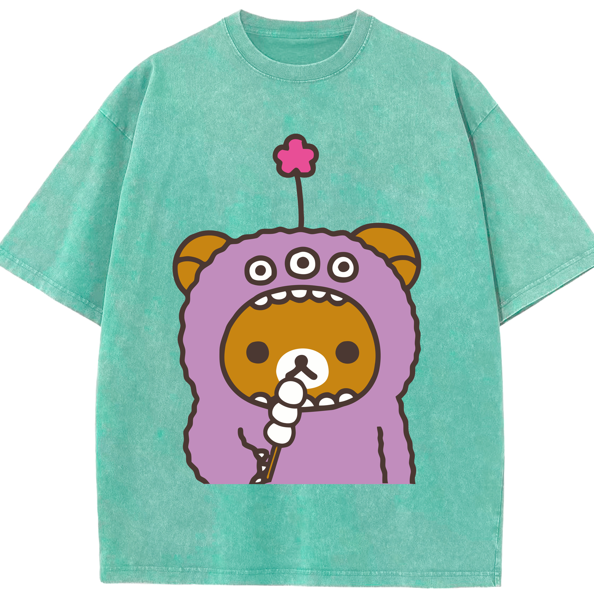 （画像用） リラックマ リラックマ キイロイトリ Rilakkuma Korilakkuma Kiiroitori 綿100% ヴィンテージ風 半袖Tシャツ（フロントプリント）